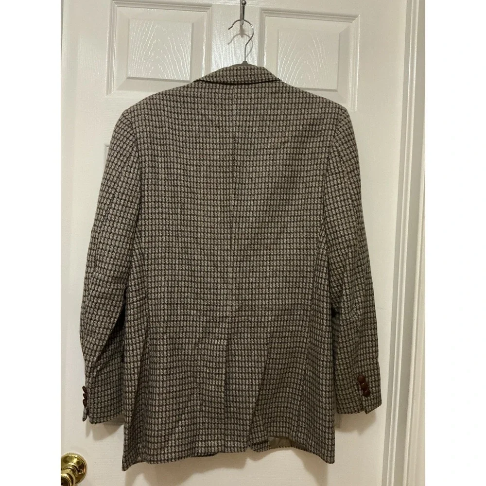 Strombergs John Weitz Signature Men's VTG Houndstooth Sport Coat‎ Jacket Wool 42